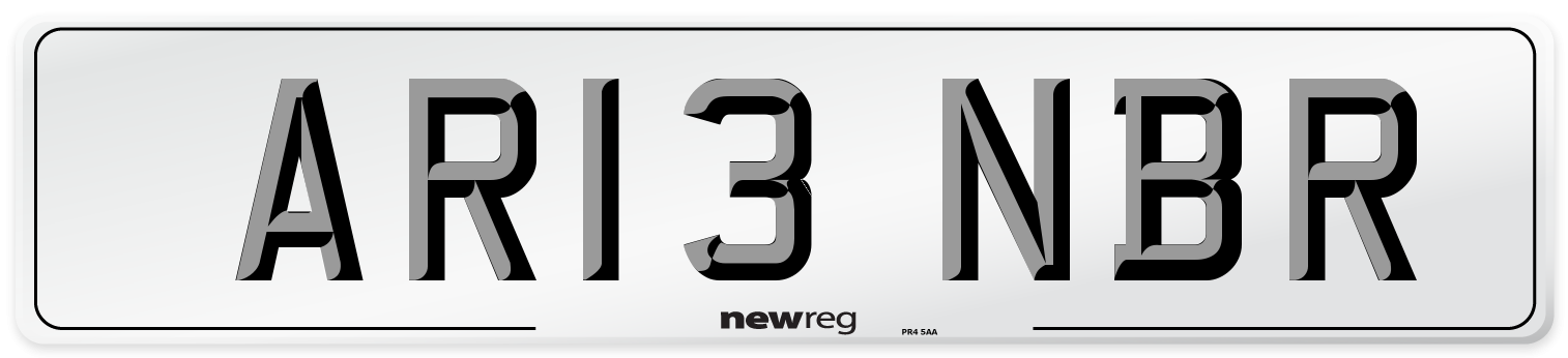 AR13 NBR Number Plate from New Reg